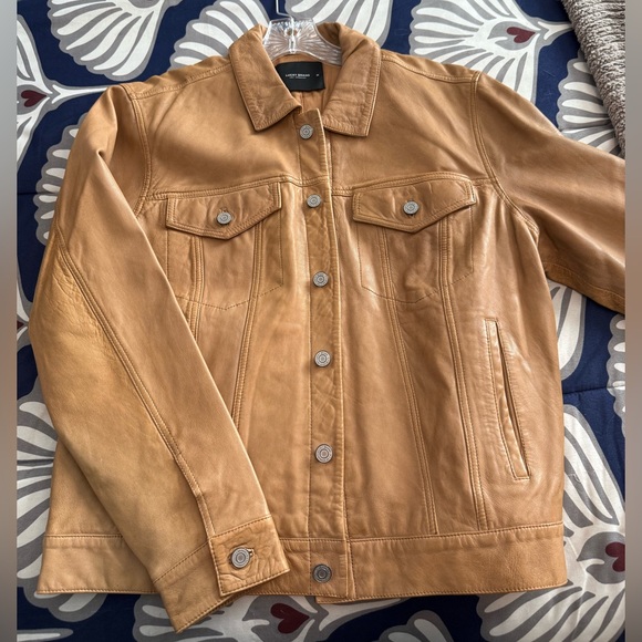 NWT Lucky Brand Leather Trucker Jacket size XL - Picture 12 of 16